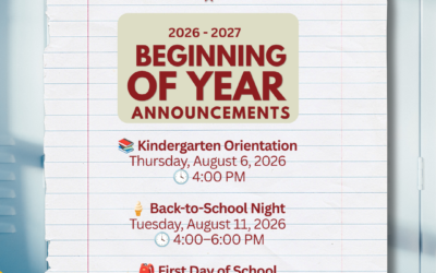 PLA@103 Beginning of Year dates
